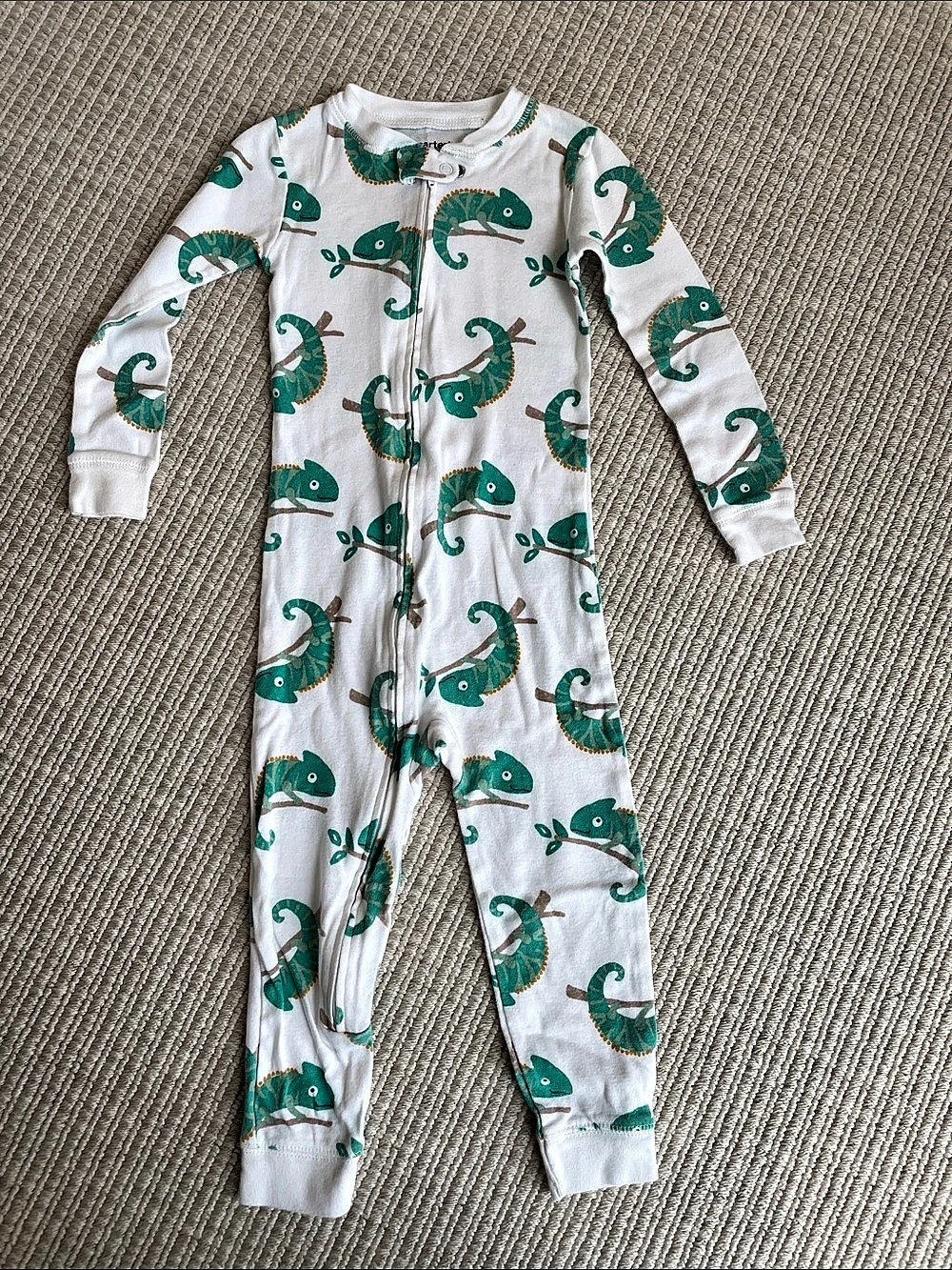 Carter's Chameleon Footie Pajamas Girls Size 3T Like New